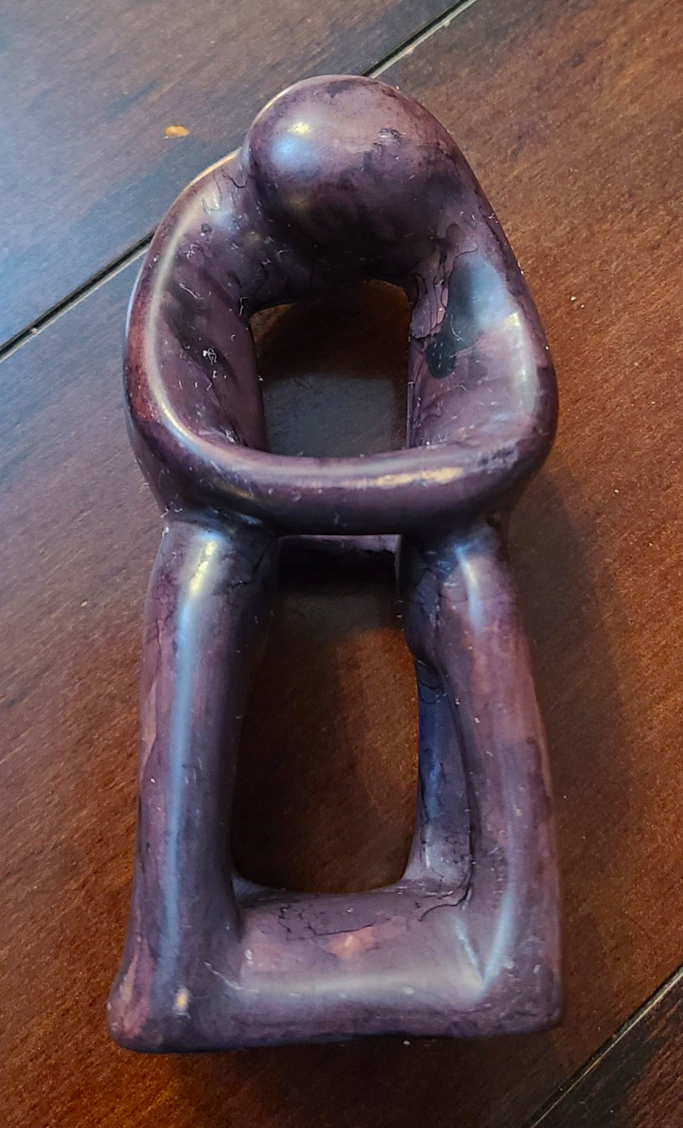 Vintage 1998 Signed M. Gaiti Hand Carved African Soapstone Unity Loop Sculpture Vintage 1998 Signed M. Gaiti Hand Carved African Soapstone Unity Loop Sculpture