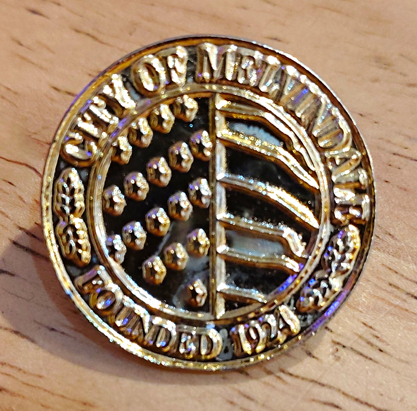 Vintage City of Melvindale Mich Lapel Pin Token Founded 1927 Downriver Detroit Vintage City of Melvindale Mich Lapel Pin Token Founded 1927 Downriver Detroit