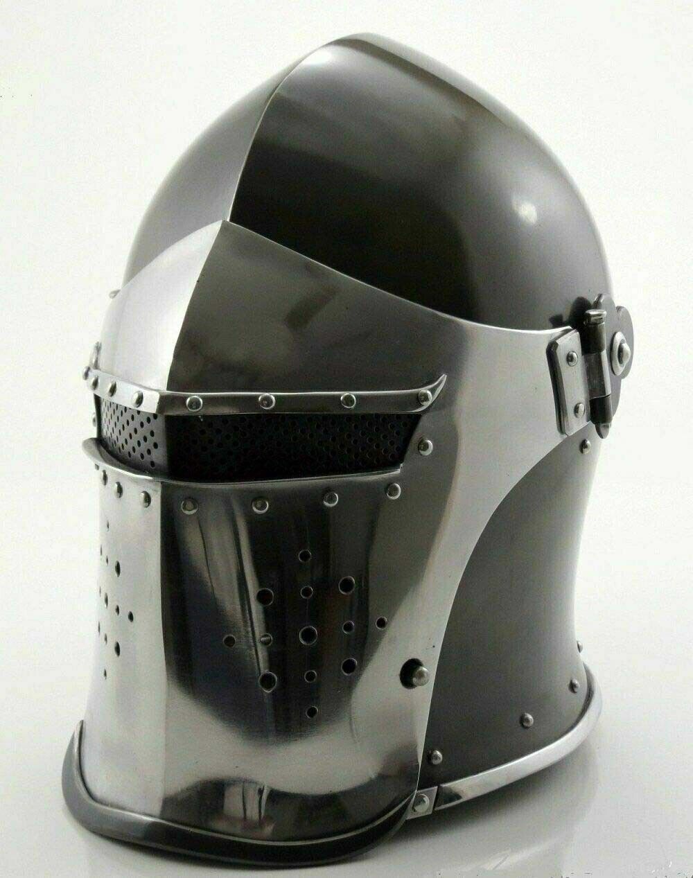 Medieval Barbuta Helmet Armour Helmet Roman knight helmets with liner Sugarloaf