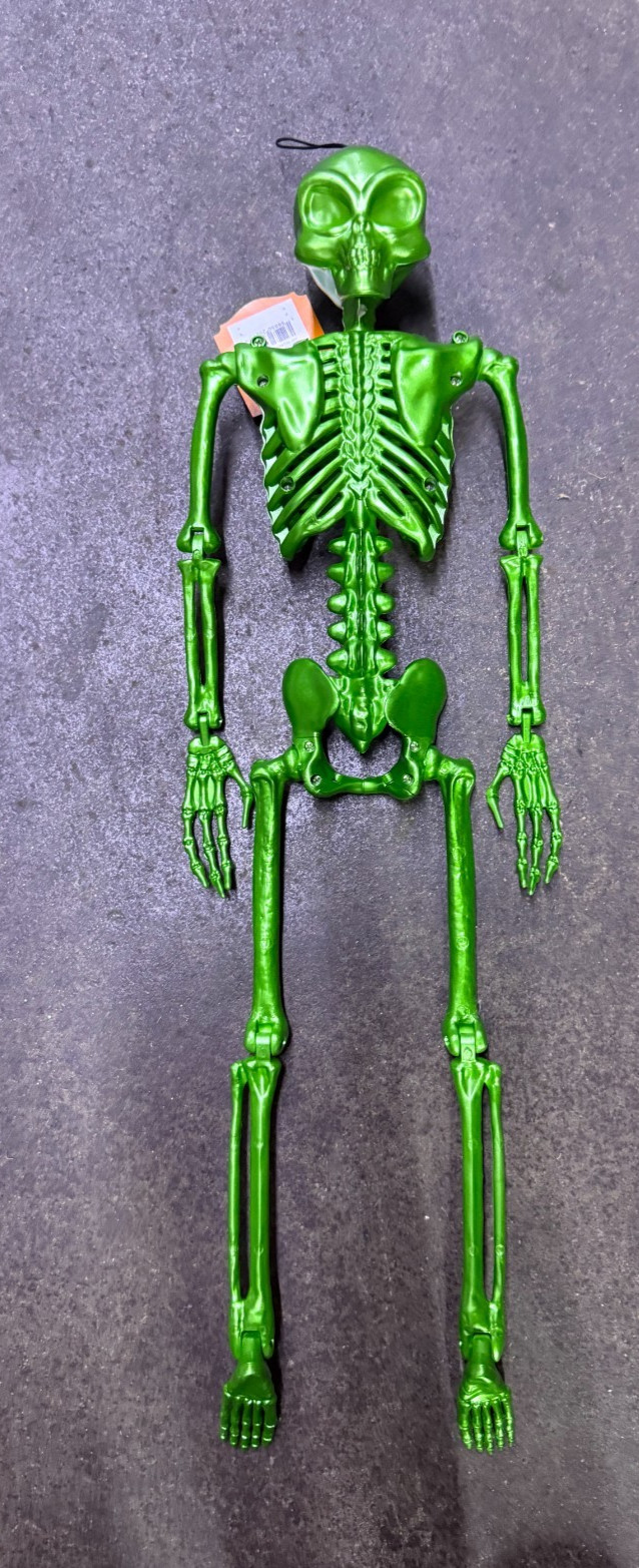 Hyde & Eek 16" Green Alien Jointed Posable Hanging Skeleton NEW Hyde & Eek 16" Green Alien Jointed Posable Hanging Skeleton NEW