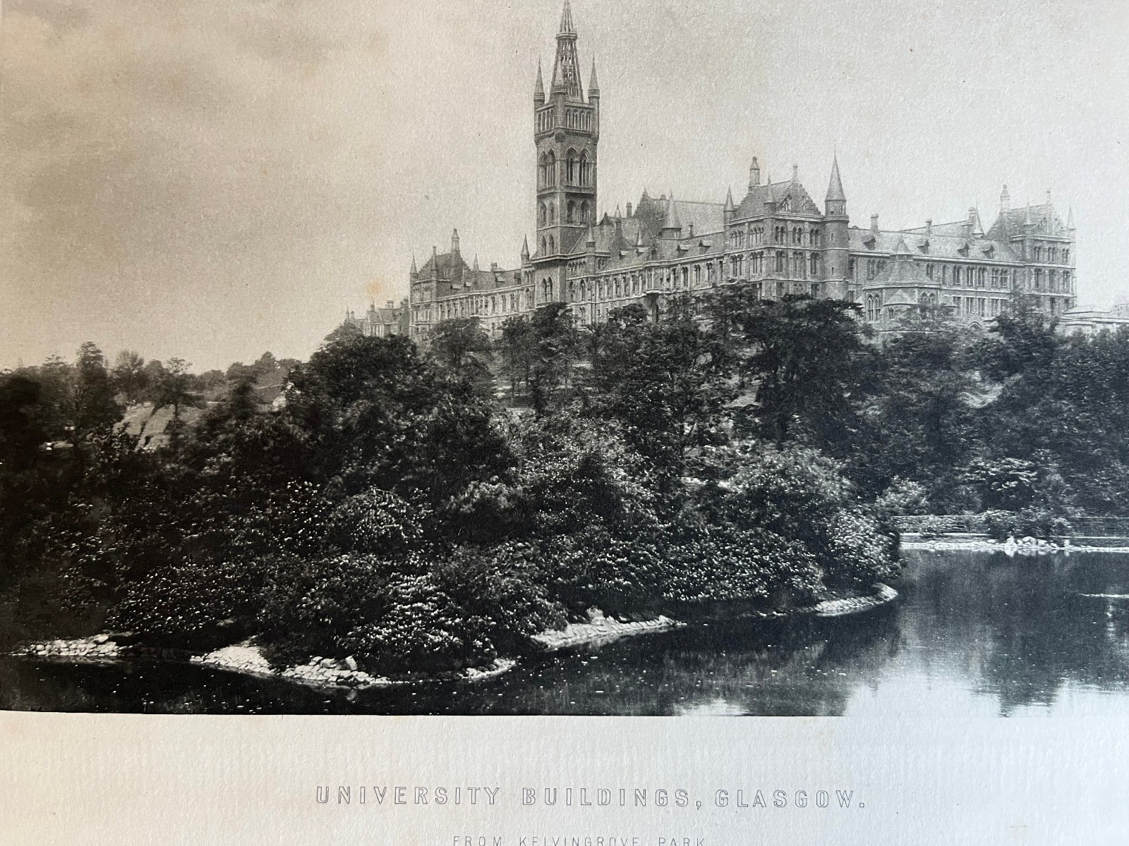 Antique engraving of University Buildings Glasgow Scotland 1895 N338 Antique engraving of University Buildings Glasgow Scotland 1895 N338
