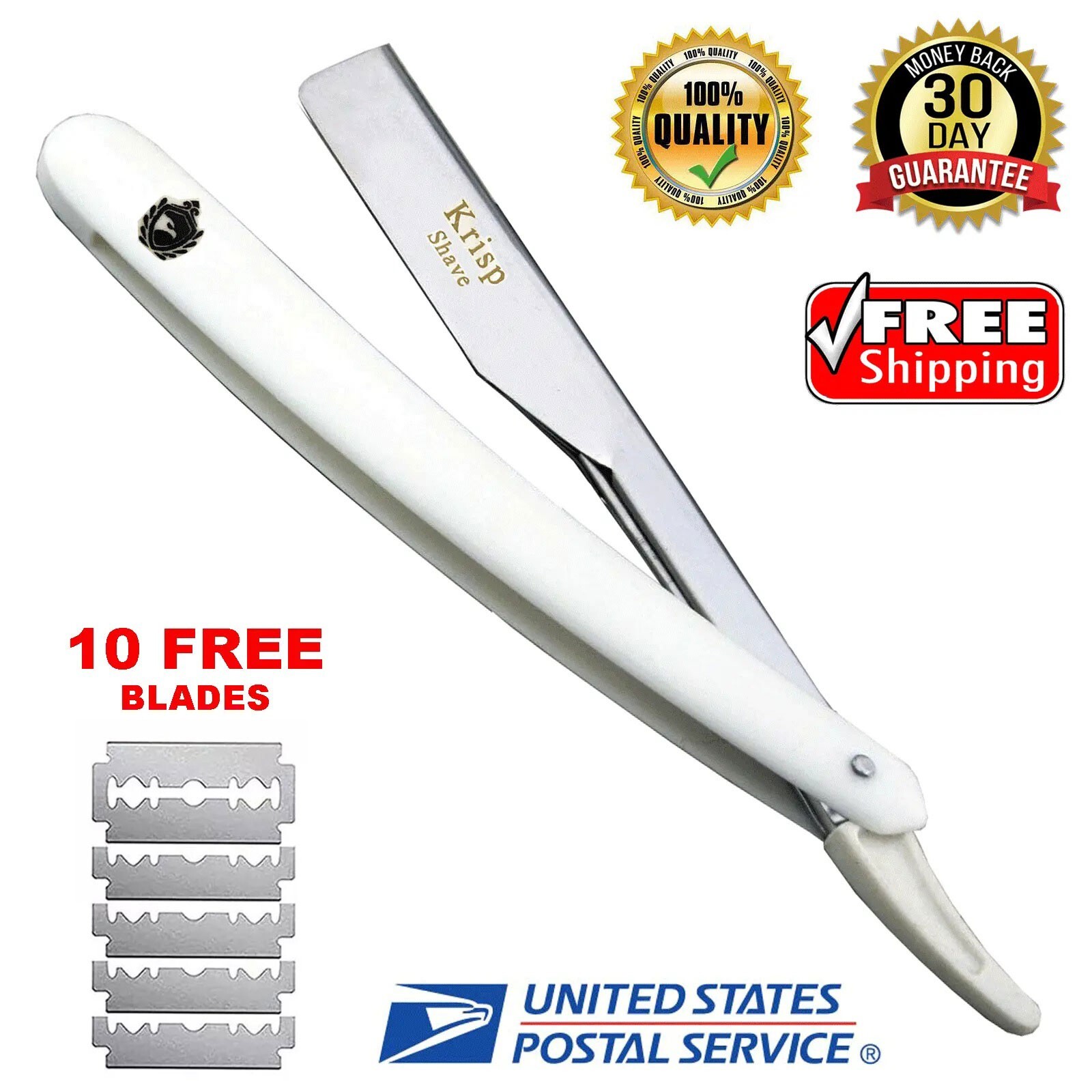 10 BLADES + BARBER BEARD CUT THROAT SHAVETTE STRAIGHT EDGE SHAVING RAZOR NAVAJA 10 BLADES + BARBER BEARD CUT THROAT SHAVETTE STRAIGHT EDGE SHAVING RAZOR NAVAJA