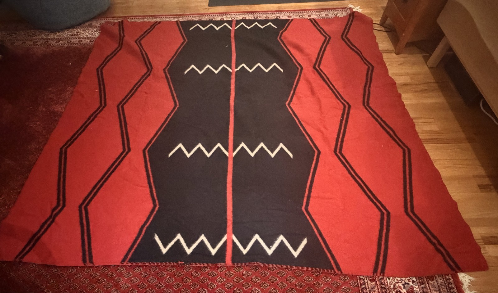 Ralph Lauren NAVAJO Blanket Wool Switzerland 87 x96" Aztec King Size VINTAGE 90s Ralph Lauren NAVAJO Blanket Wool Switzerland 87 x96" Aztec King Size VINTAGE 90s