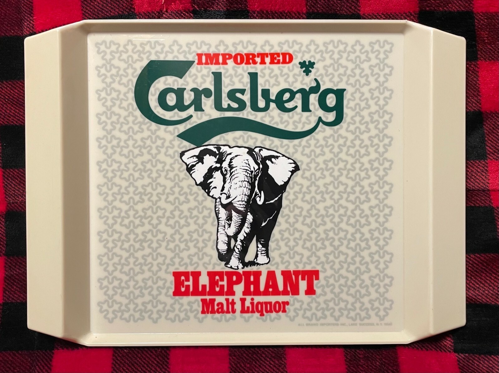 Vintage Imported Carlsberg Elephant Malt Liquor Plastic Beer Tray Sign NEW Vintage Imported Carlsberg Elephant Malt Liquor Plastic Beer Tray Sign NEW