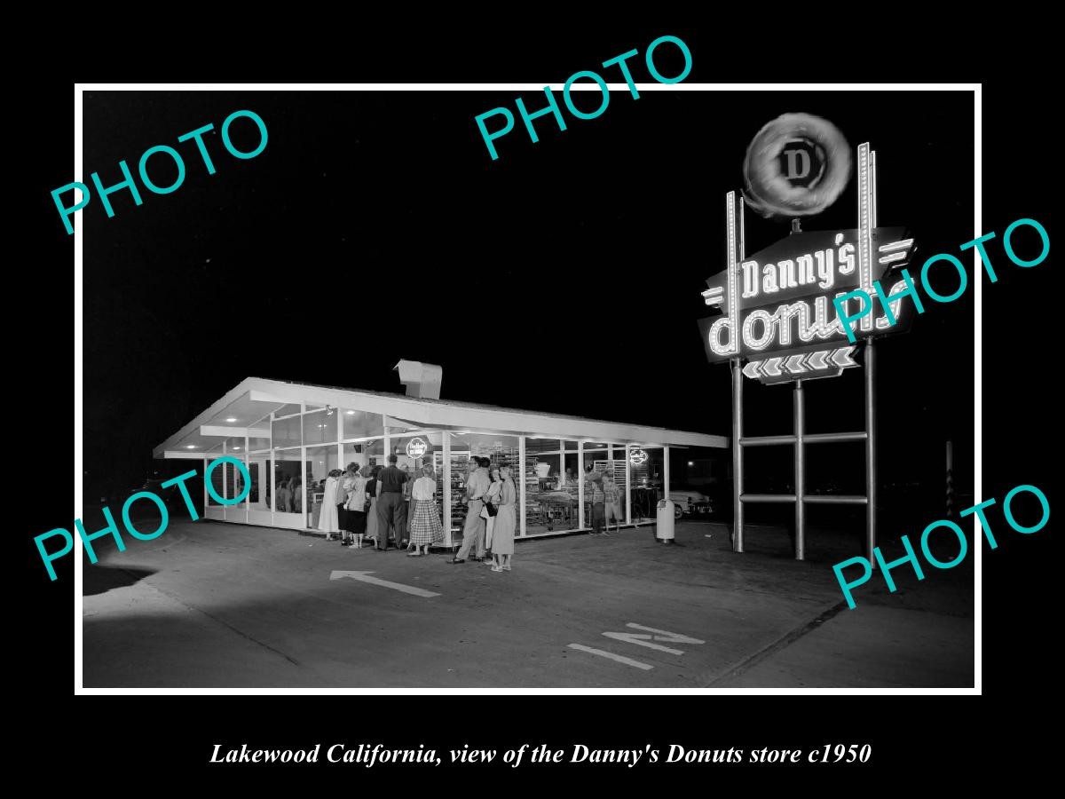 Lakewood California Danny Donuts Store c1950 Old Large Historic Photo Lakewood California Danny Donuts Store c1950 Old Large Historic Photo