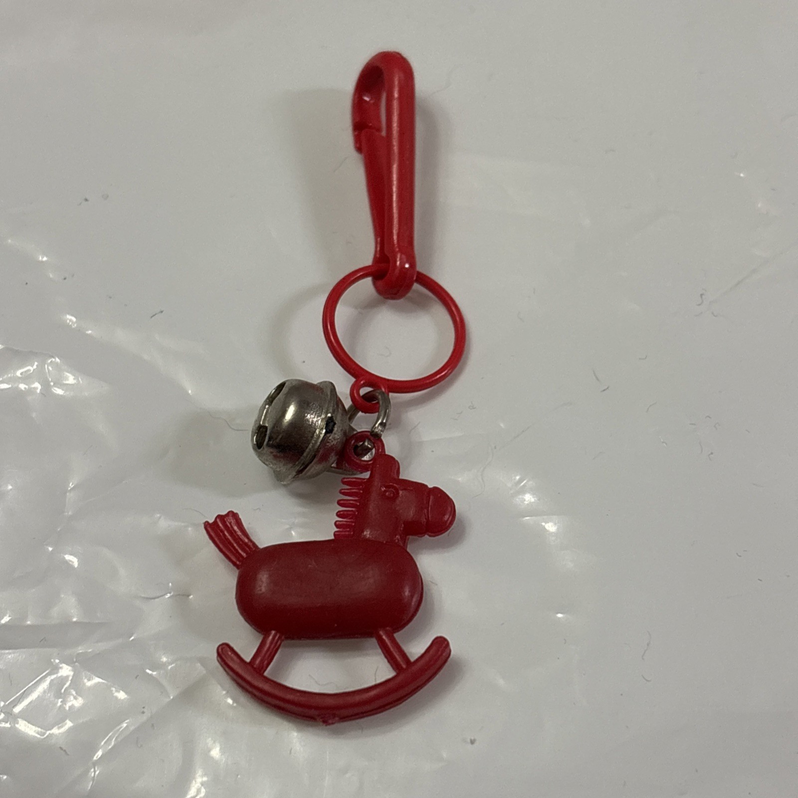 Vintage 1980s Plastic Bell Charm Rocking Horse For 80s Necklace