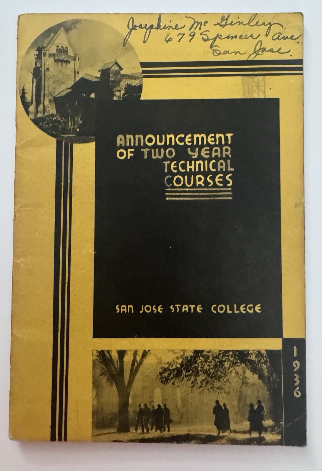 Vintage 1936 San Jose State College 2 Year Technical Courses Announcement RARE Vintage 1936 San Jose State College 2 Year Technical Courses Announcement RARE