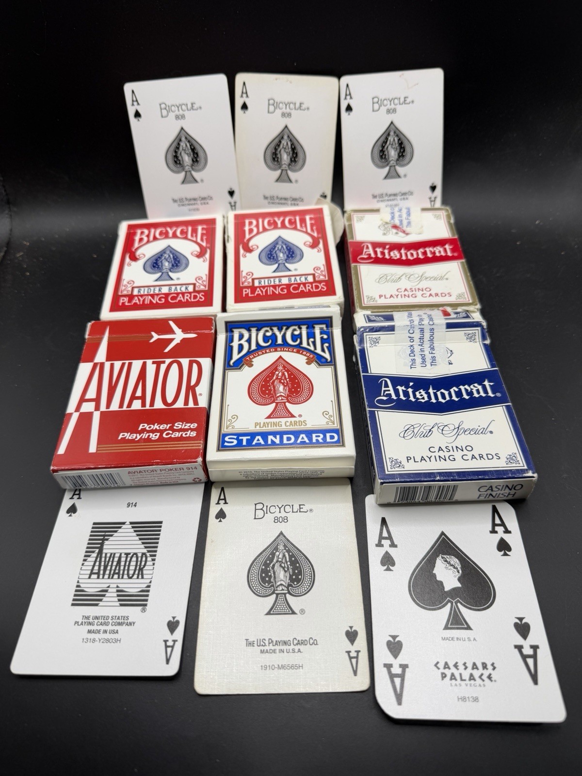 6 Vintage Playing Cards Lot Bicycle Rider Back Aviator Aristocrat Casino Decks 6 Vintage Playing Cards Lot Bicycle Rider Back Aviator Aristocrat Casino Decks
