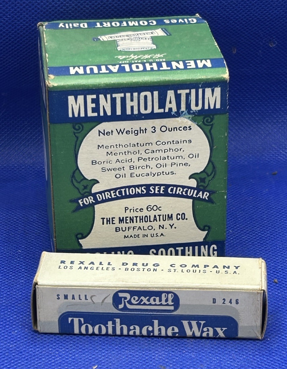 Vintage 1930's Mentholatum & REXALL TOOTHACHE Medicine - Sealed Never Opened LOT Vintage 1930's Mentholatum & REXALL TOOTHACHE Medicine - Sealed Never Opened LOT