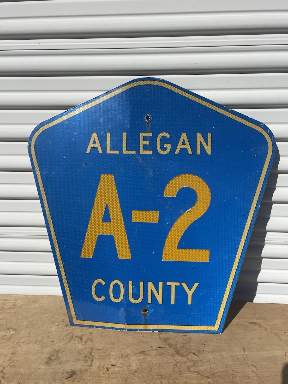 Vintage Allegan MI A-2 METAL SIGN COOL PIECE Vintage Allegan MI A-2 METAL SIGN COOL PIECE