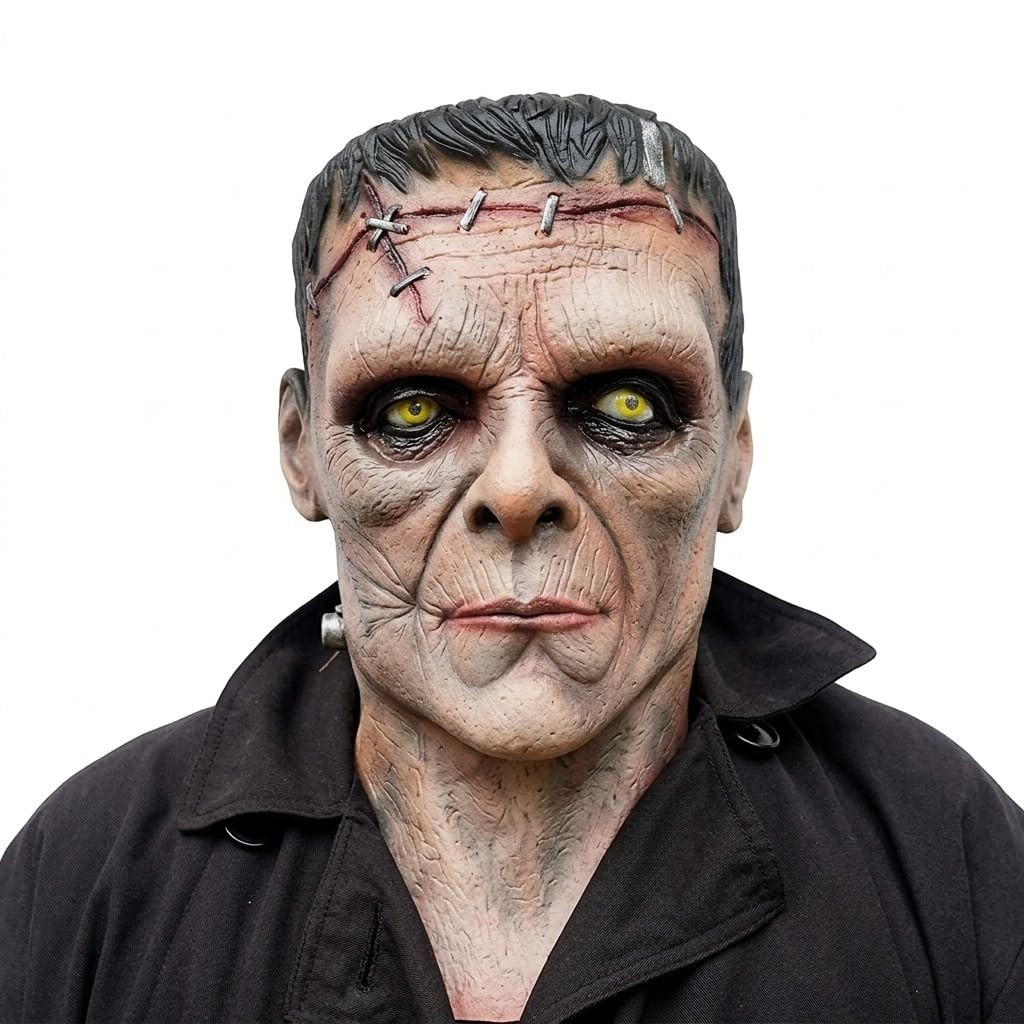 Deluxe Frankenstein Monster Mask – Full Head & Chest Latex Costume for Halloween
