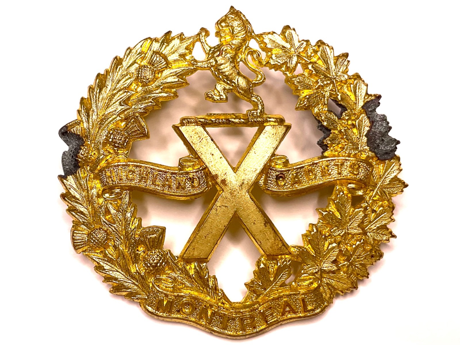 Montreal Highland Cadets Glengarry Cap Badge Canada Scottish Highlander Antique Montreal Highland Cadets Glengarry Cap Badge Canada Scottish Highlander Antique