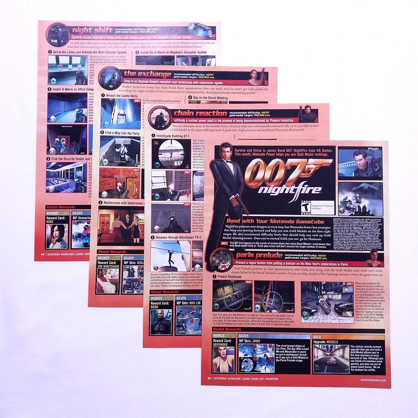 2002 007 Nightfire James Bond Game Promo Vintage Magazine Strategy Tips Article