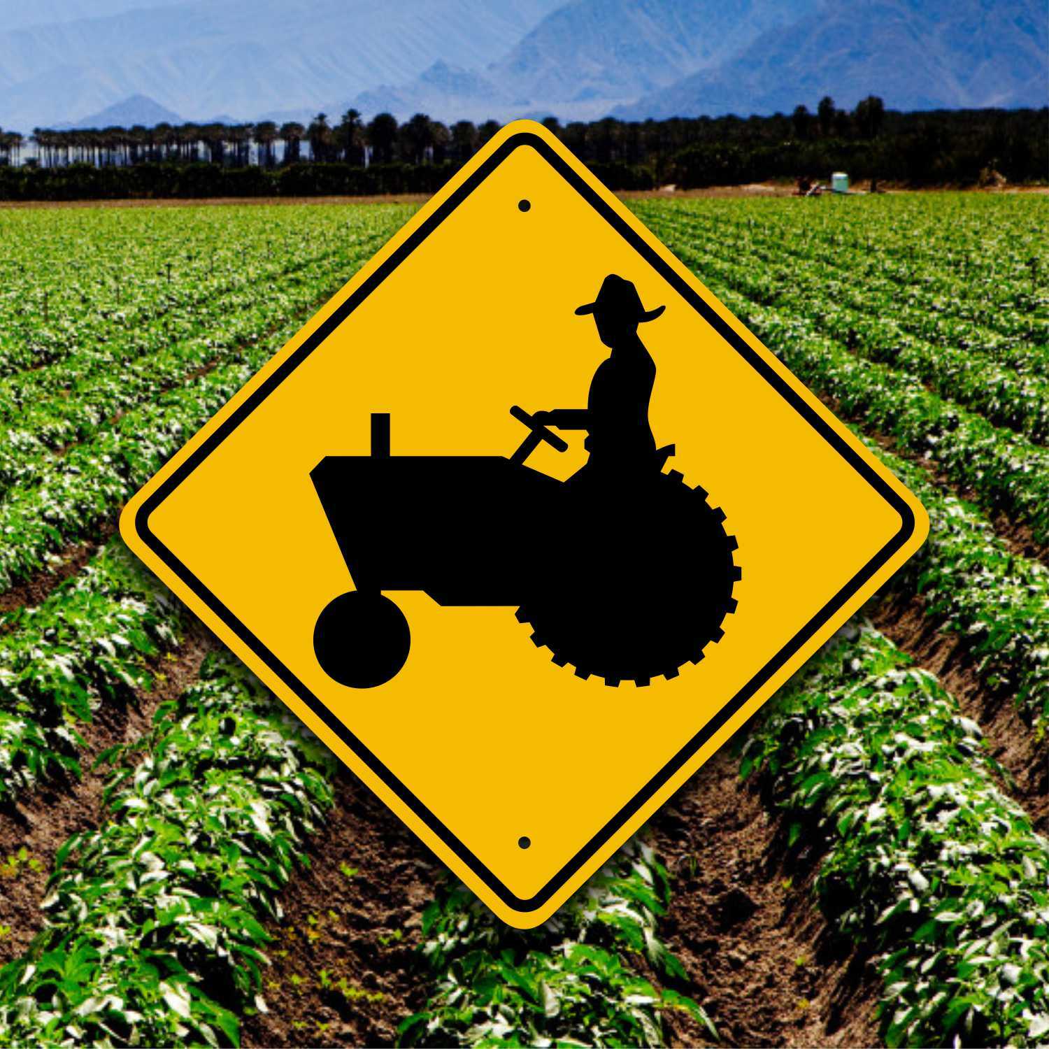TRACTOR CROSSING SIGN - Farm Safety Plaque - Country Garden - Riding Lawn Mower TRACTOR CROSSING SIGN - Farm Safety Plaque - Country Garden - Riding Lawn Mower