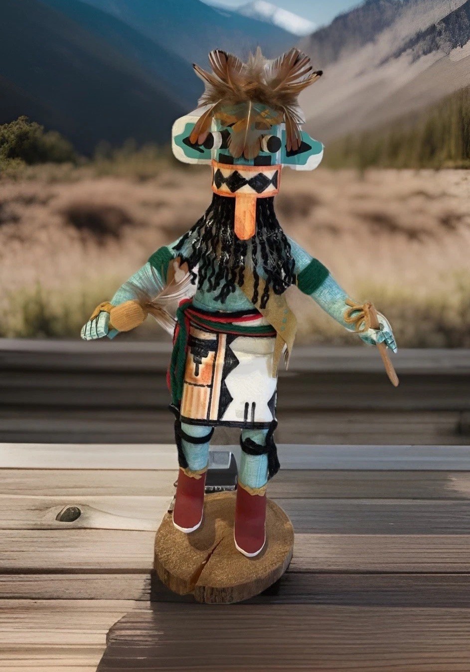 Vintage Hopi Kachina Doll Native-Style Wooden Figure 10.5 In Signed By Whipper Vintage Hopi Kachina Doll Native-Style Wooden Figure 10.5 In Signed By Whipper