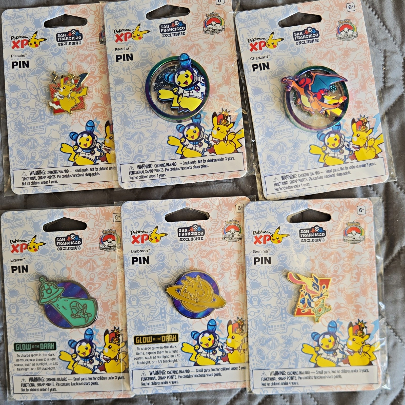 Pokémon XP San Francisco Pin Lot of 6 Exclusive World Championship 2026 Set Pokémon XP San Francisco Pin Lot of 6 Exclusive World Championship 2026 Set