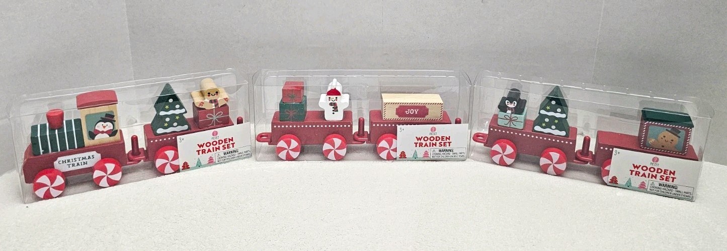 Target Bullseye Playground Wooden Christmas Train Set 3 Pack Holiday Decor NIB Target Bullseye Playground Wooden Christmas Train Set 3 Pack Holiday Decor NIB