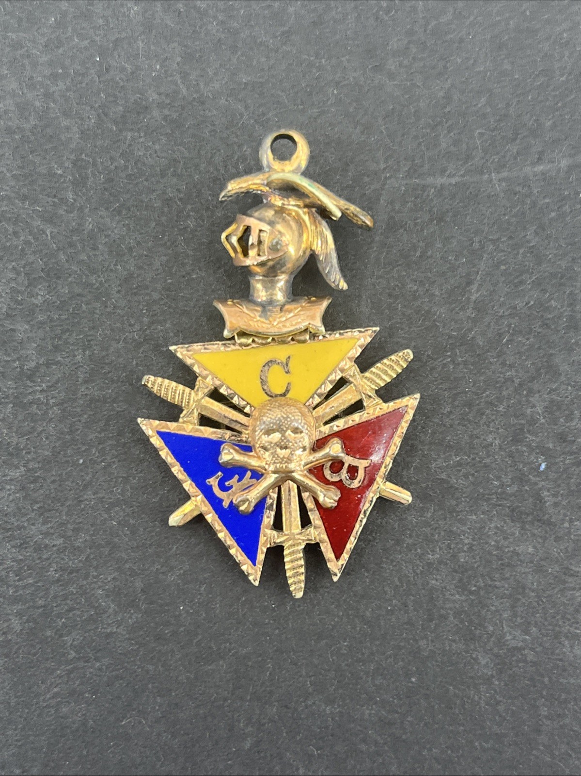 Antique Gold Filled Knights of Pythias Watch Fob Pendant Skull Cross Bones Antique Gold Filled Knights of Pythias Watch Fob Pendant Skull Cross Bones