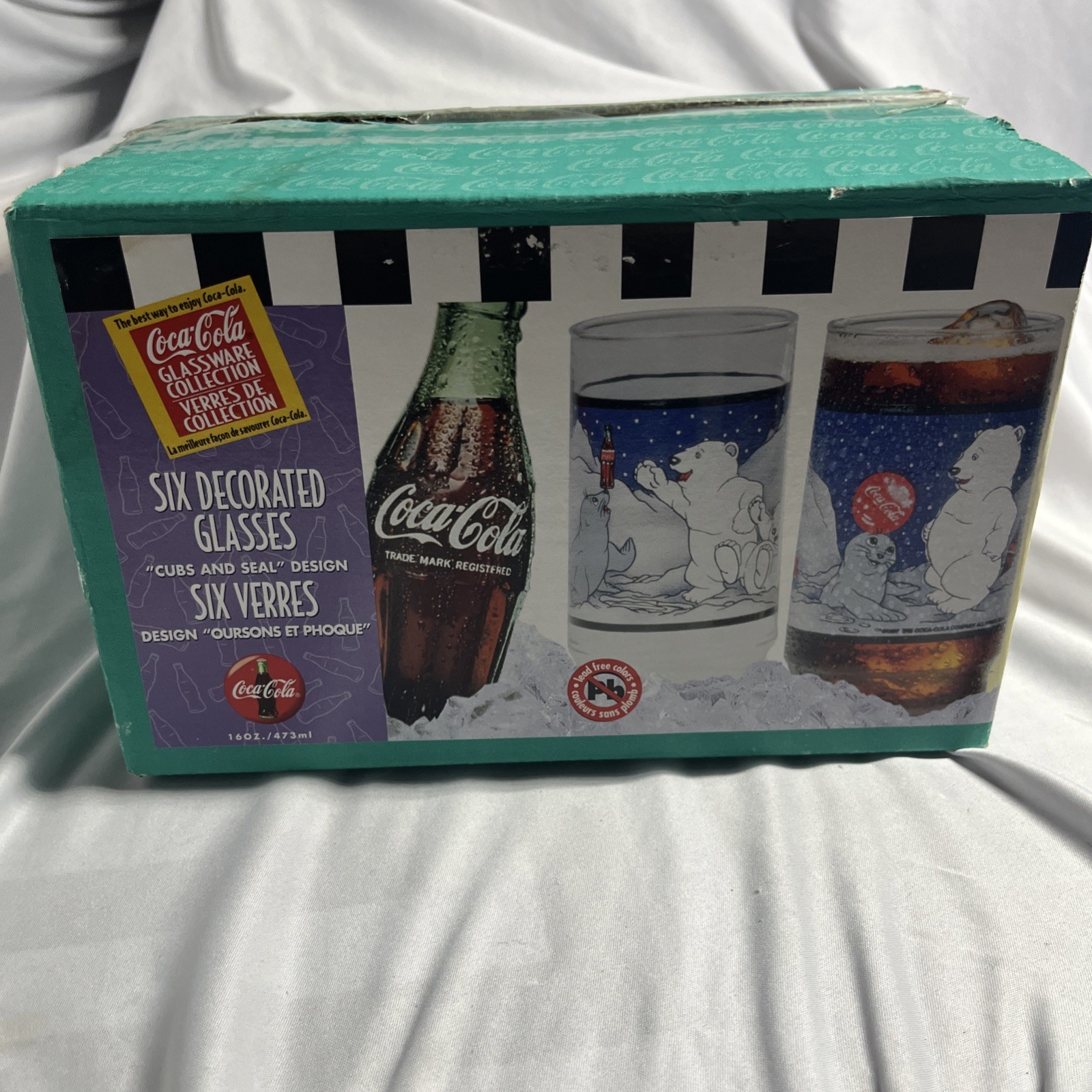 Set of 6 Vintage Coca-Cola Glass Collection 1997 "Cubs and Seals" New-in box Set of 6 Vintage Coca-Cola Glass Collection 1997 "Cubs and Seals" New-in box