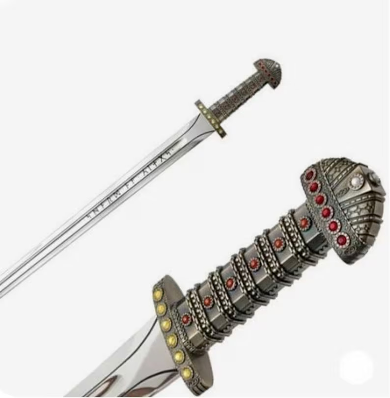 Handmade King Ragnar Lothbrok Viking Sword, Vikings Ragnar Medieval Sword, Gift