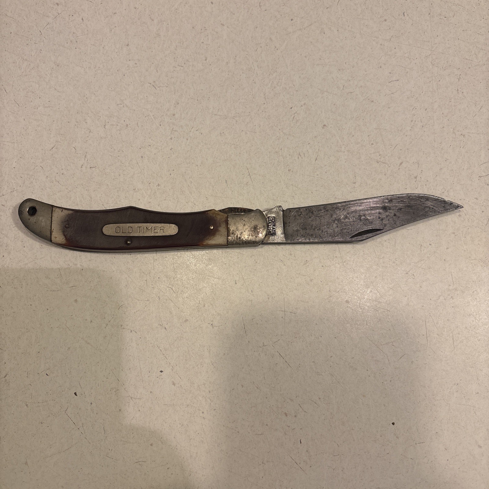 Vintage Schrade USA 125OT "Old Timer" Heavy Duty Pocket Knife with Sheath
