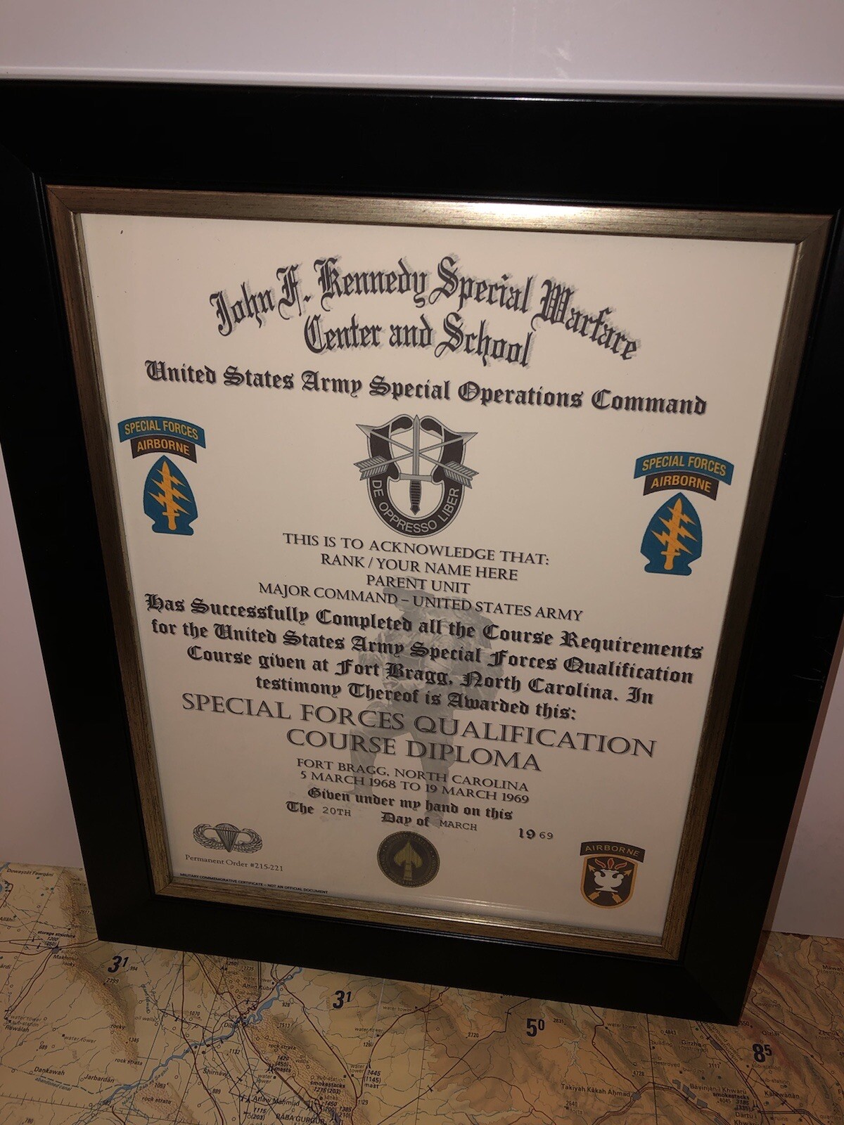 U.S. ARMY / SPECIAL FORCES Q-COURSE DIPLOMA (COMMEMORATIVE CERTIFICATE) U.S. ARMY / SPECIAL FORCES Q-COURSE DIPLOMA (COMMEMORATIVE CERTIFICATE)