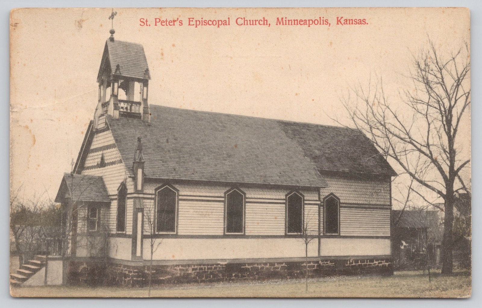 St. Peter's Episcopal Church Minneapolis Kansas c1910 Postcard St. Peter's Episcopal Church Minneapolis Kansas c1910 Postcard
