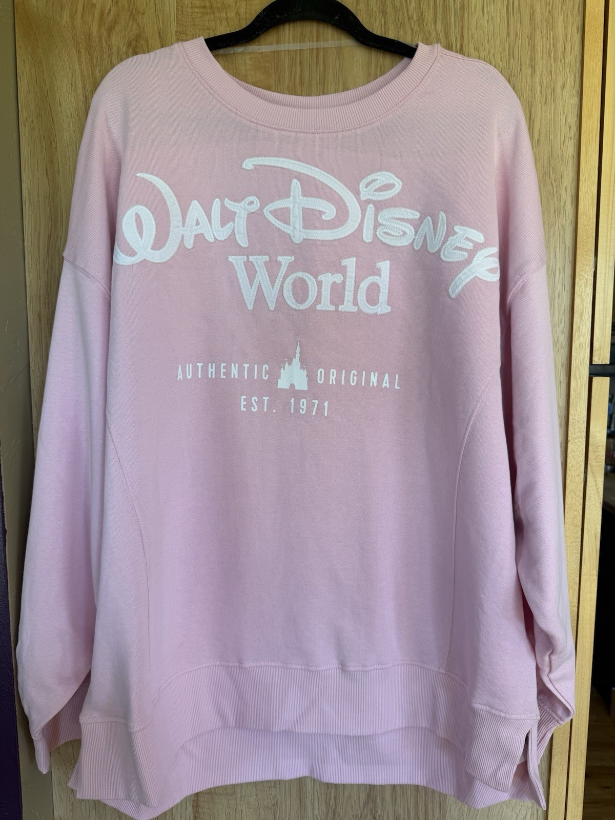 Disney Parks Walt Disney World Pink Castle Sweatshirt Crewneck Oversized 1XL NWT
