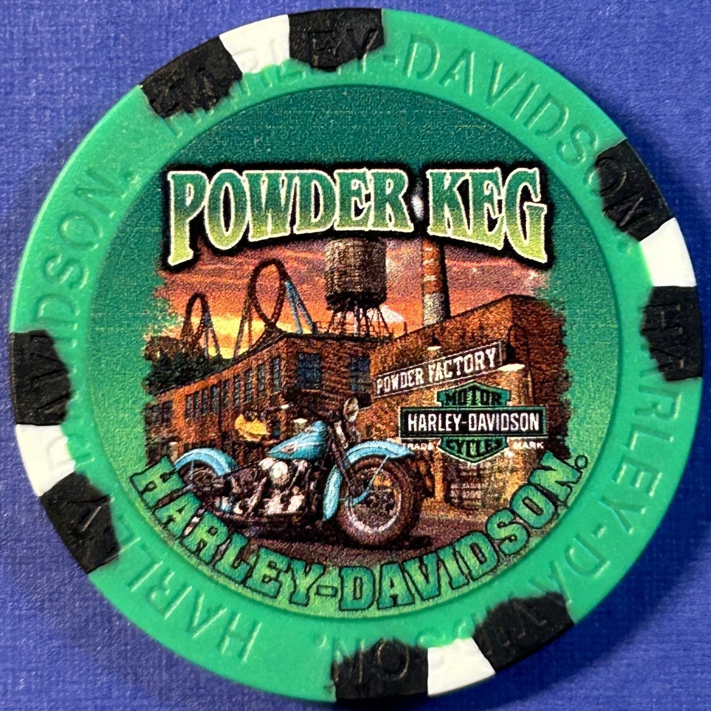 Harley Davidson Wide Print Poker Chip from Powder Keg HD in Mason, Ohio ST PAT'S Harley Davidson Wide Print Poker Chip from Powder Keg HD in Mason, Ohio ST PAT'S