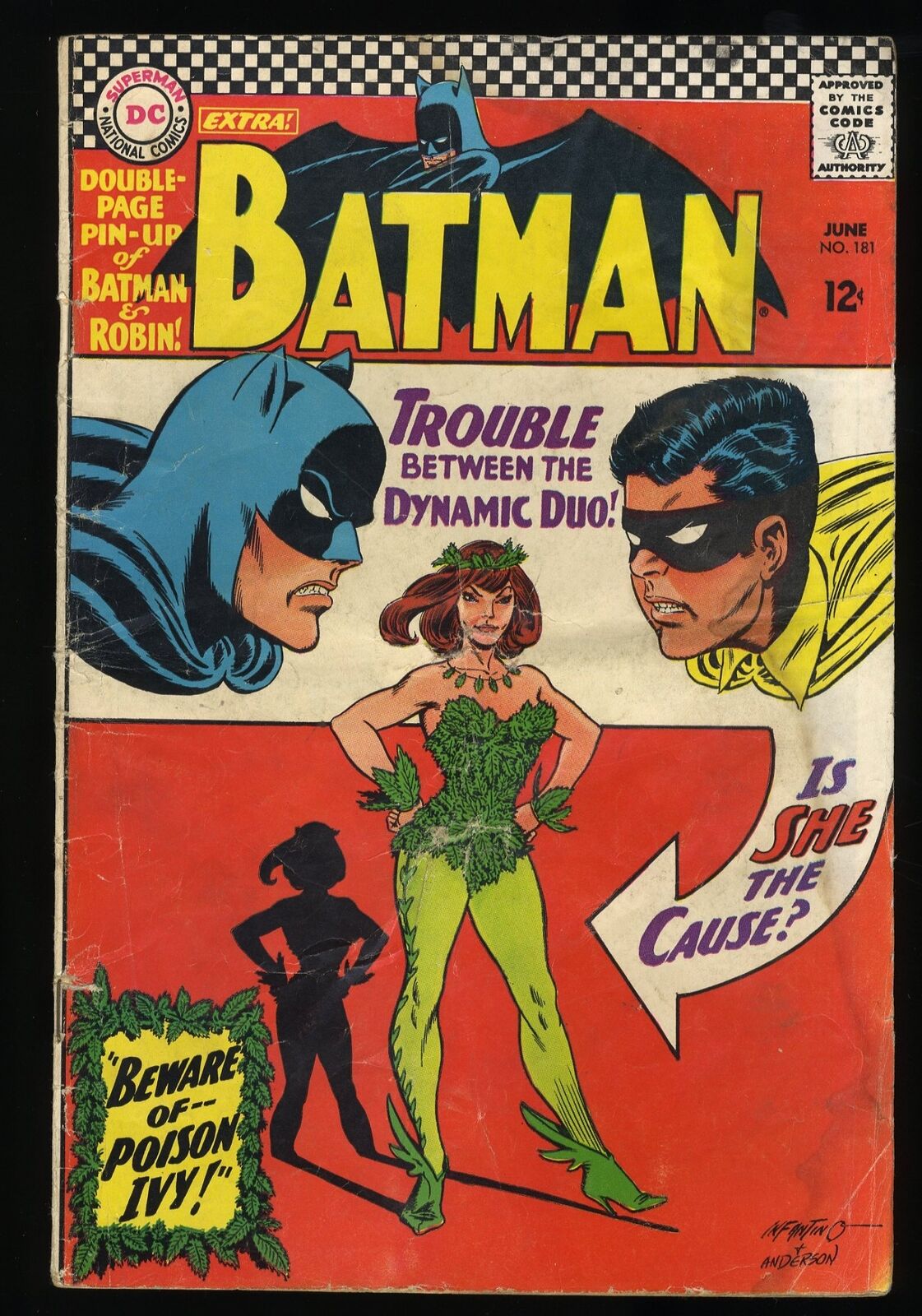 Batman #181 GD- 1.8 1st Appearance Poison Ivy DC Comics 1966