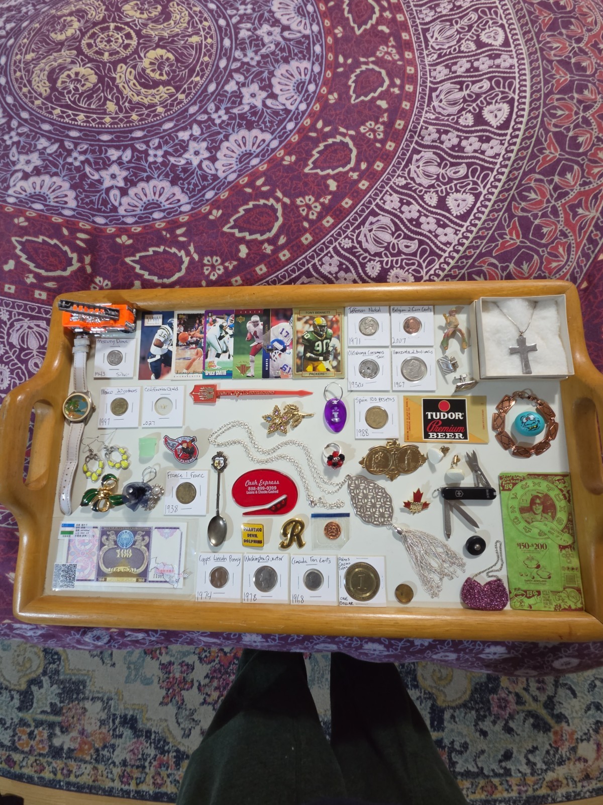 Vintage Collectible Junk Drawer With Gold And Silver Vintage Collectible Junk Drawer With Gold And Silver