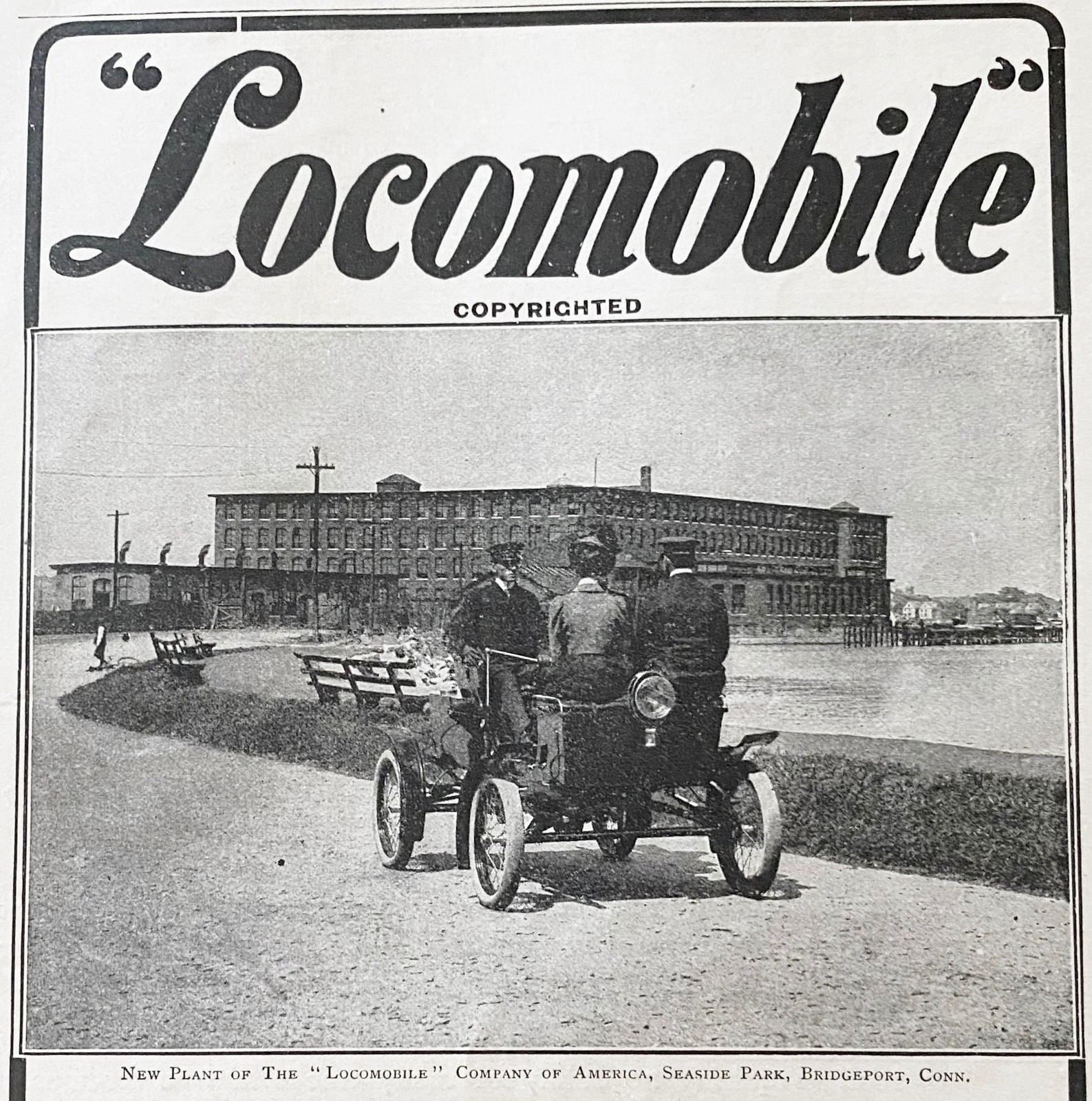 LOCOMOBILE New Car Factory Plant Seaside Park Bridgeport,CT 1901 Photo Print Ad