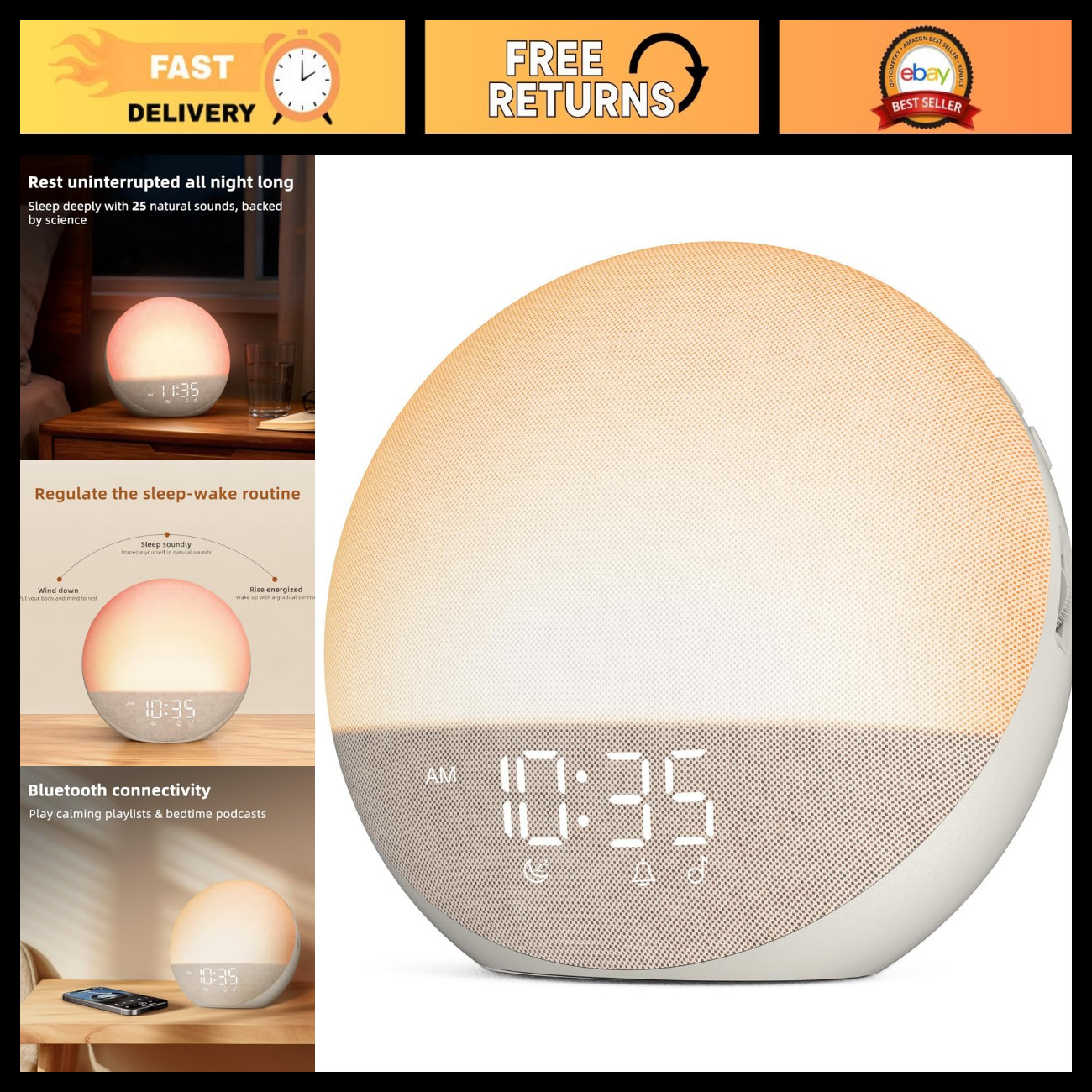 Odokee Sunrise Alarm Clock White Noise Machine: Natural Wake Up Light Odokee Sunrise Alarm Clock White Noise Machine: Natural Wake Up Light