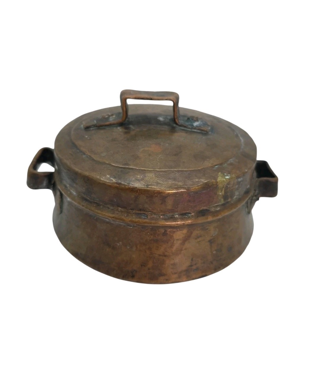 Antique Hand Hammered Copper Pot With Lid With Handles Antique Hand Hammered Copper Pot With Lid With Handles