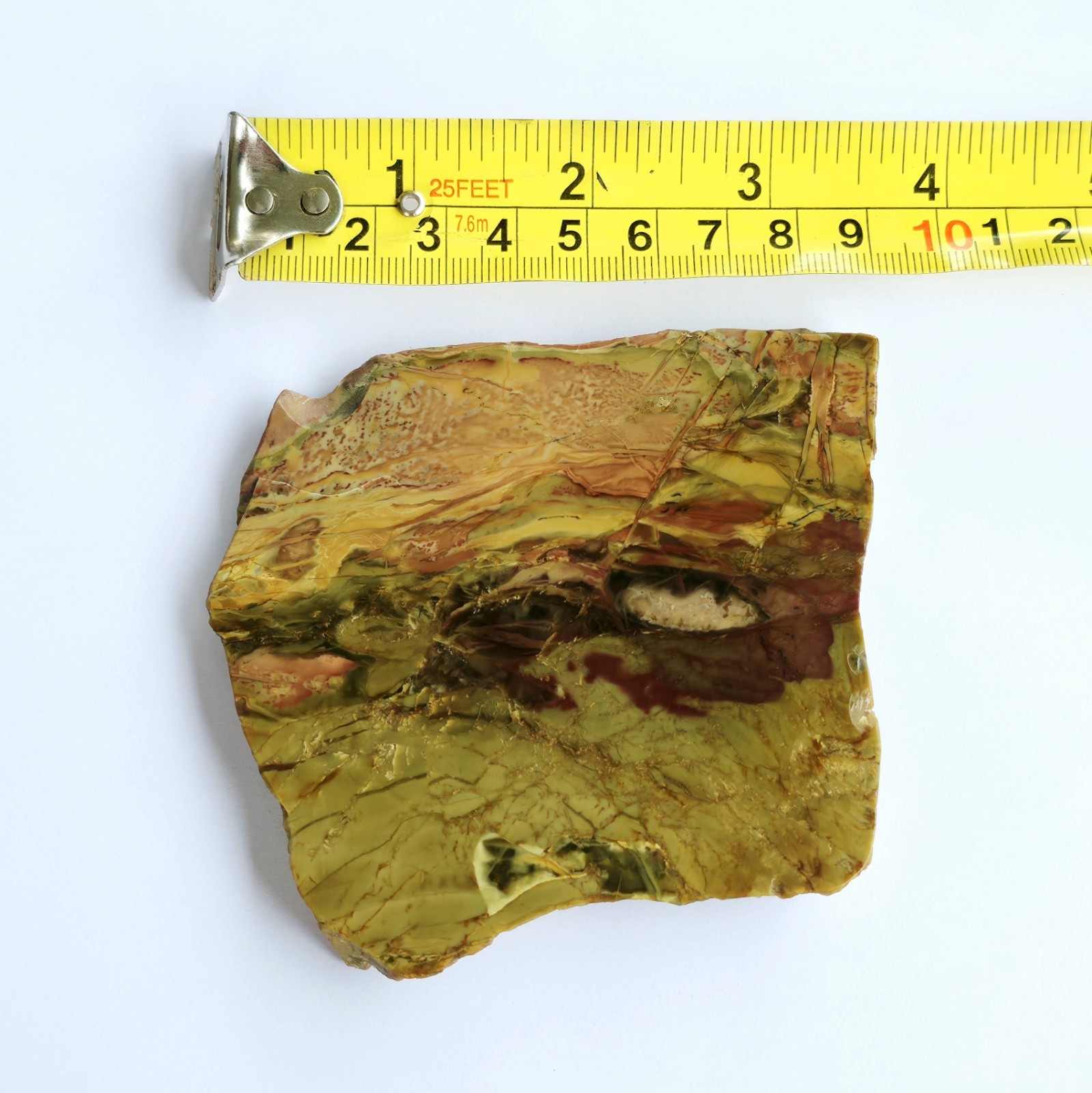Morrisonite / Picture Jasper Slab - Old Stock - Butterscotch / Red & Pink ~125g Morrisonite / Picture Jasper Slab - Old Stock - Butterscotch / Red & Pink ~125g