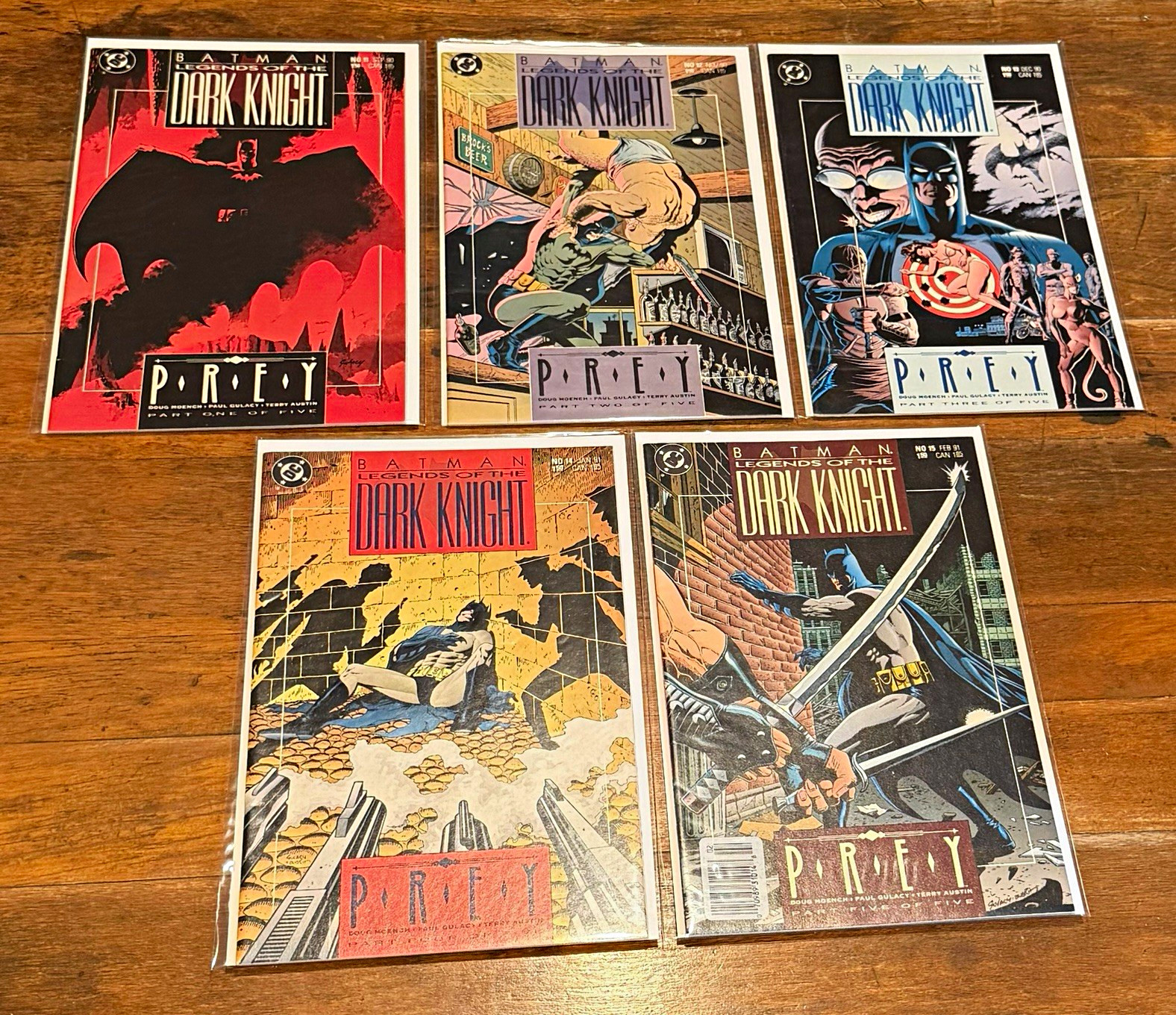 Batman: Legends of the Dark Knight Prey #11-15 Comic Book Lot DC 1990