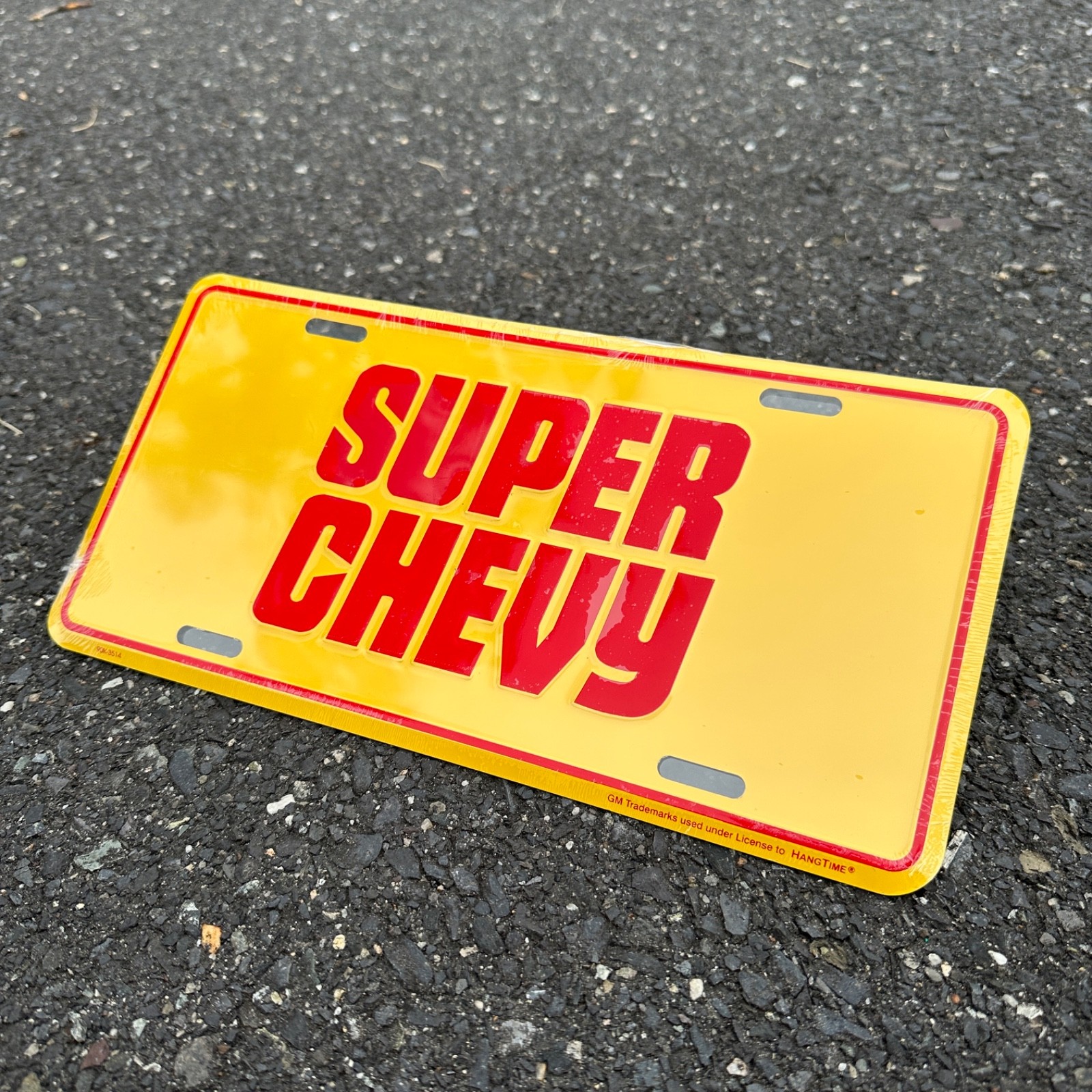 Super Chevy Deadstock Embossed License Plate Vintage Tag GM Official Licensed Super Chevy Deadstock Embossed License Plate Vintage Tag GM Official Licensed