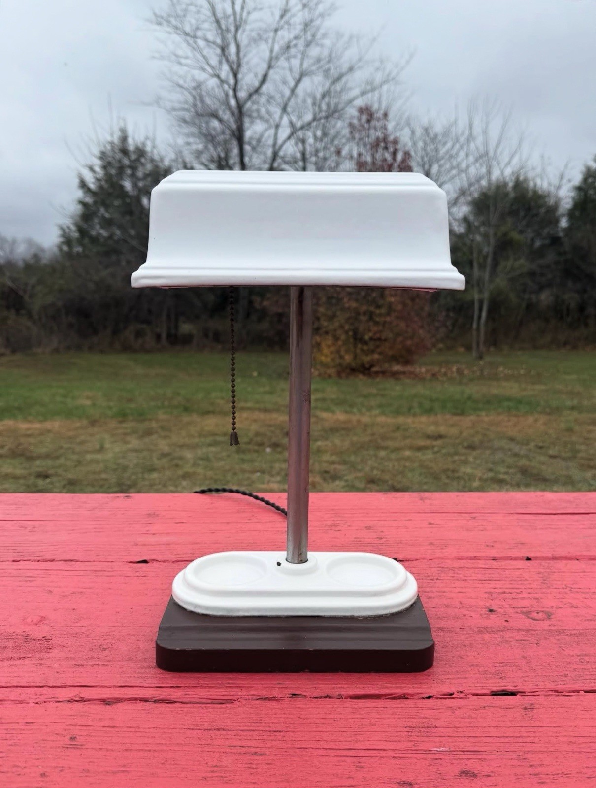 Rare - 1920-40s SANITARY Desk Lamp- ENAMEL SHADE And Base- Restored Rare - 1920-40s SANITARY Desk Lamp- ENAMEL SHADE And Base- Restored
