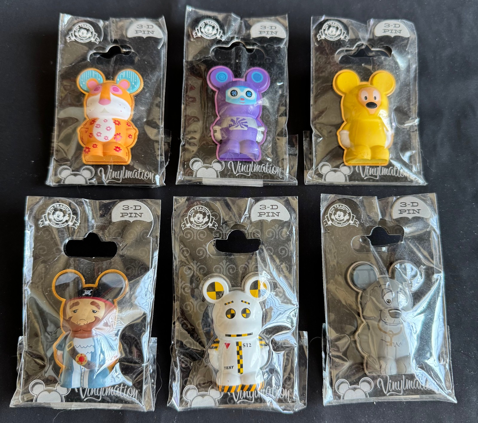Disney Vinylmation Amazing Collection of SIX Great 3D trading pins