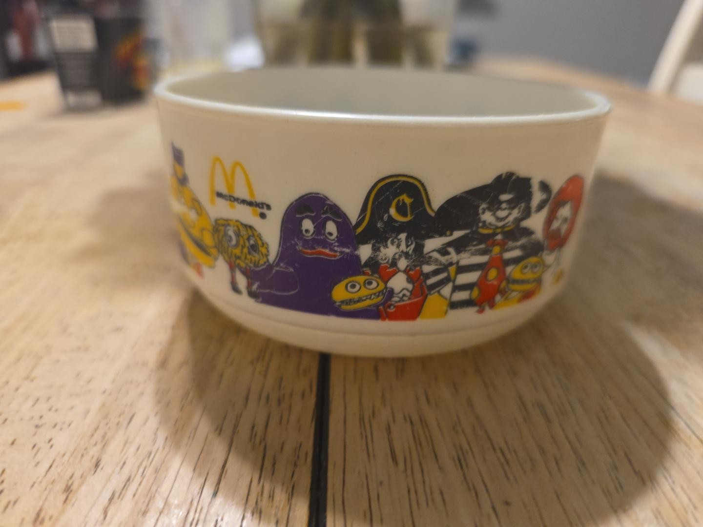 Vintage 1985 McDonald's McDonaldland Character Bowl Grimace Hamburglar Whirley