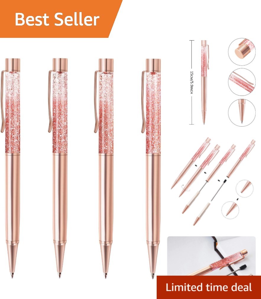 Fashion-Forward 4 Pcs Rose Gold Ballpoint Pens - Stylish Writing Essentials Fashion-Forward 4 Pcs Rose Gold Ballpoint Pens - Stylish Writing Essentials