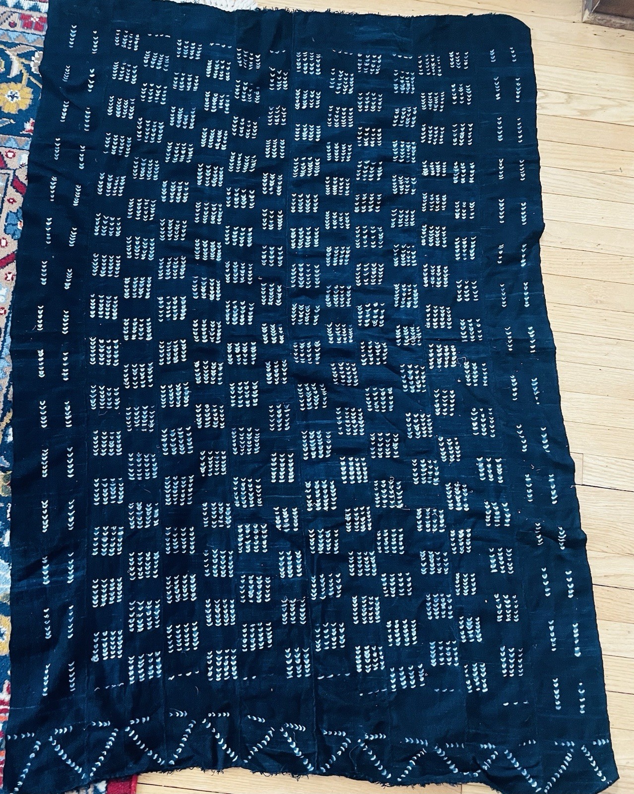 Fine Old Weaving Dogon Mali Indigo Cloth Textile 63" by 41" Handwoven Fine Old Weaving Dogon Mali Indigo Cloth Textile 63" by 41" Handwoven