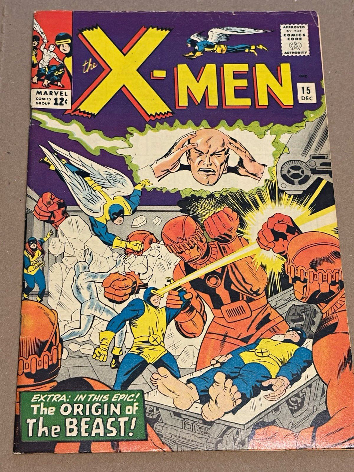Marvel Comics The X-Men #15 Silver Age Beast Iceman Angel Master Mold Marvel Comics The X-Men #15 Silver Age Beast Iceman Angel Master Mold