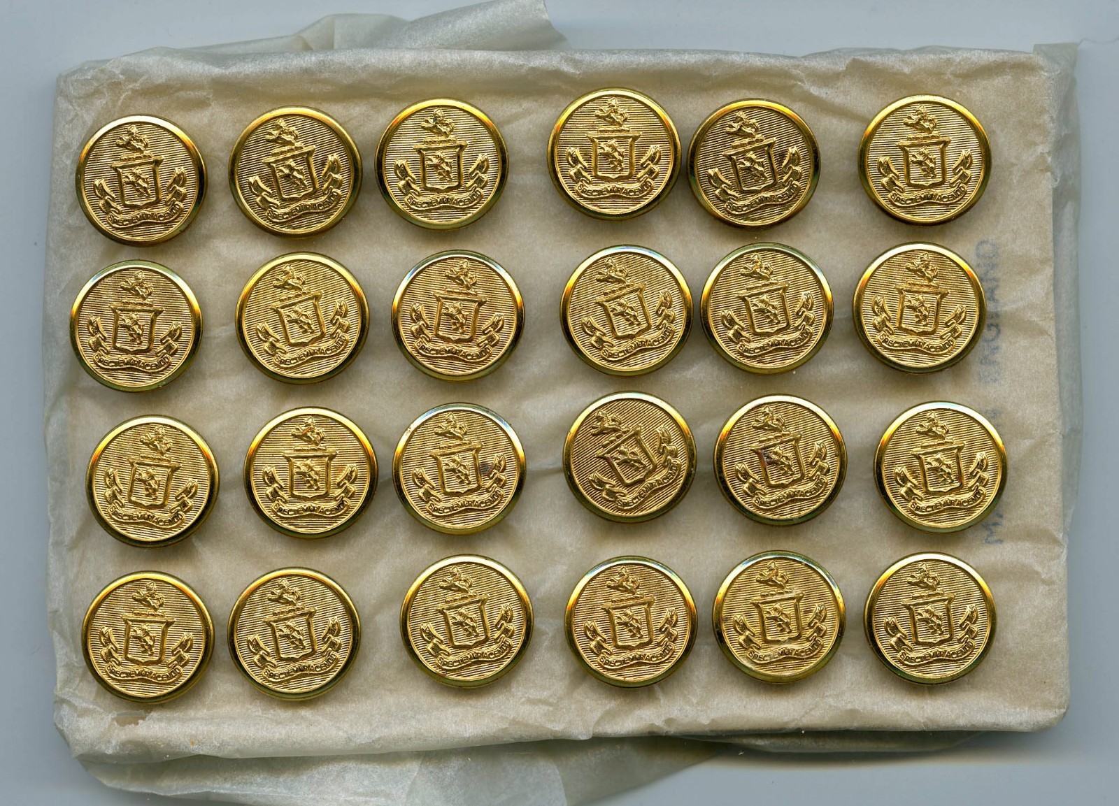 Lot of (24) Pre WWII British Made LIVERY / CREST 5/8" Size BRASS Uniform Buttons