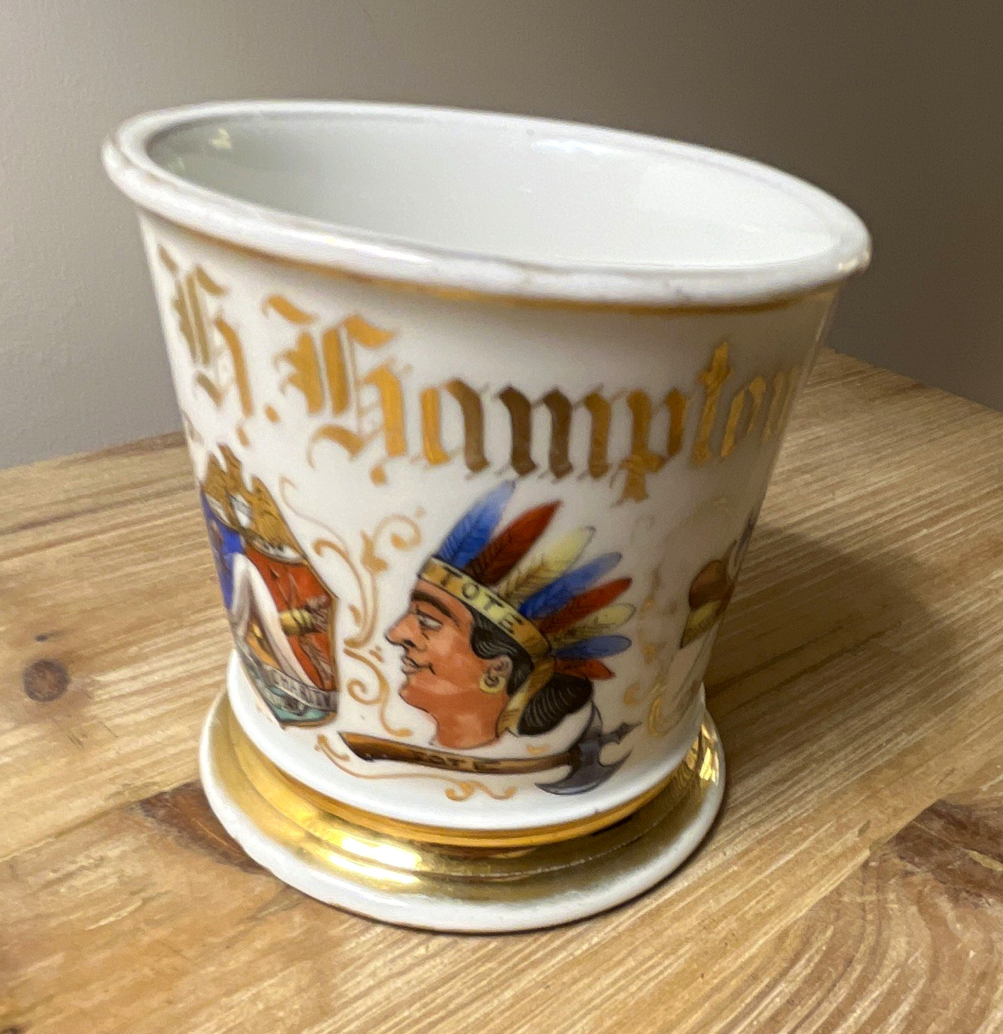 Antique T&V Limoges France Porcelain Fraternal Shaving Mug Antique T&V Limoges France Porcelain Fraternal Shaving Mug