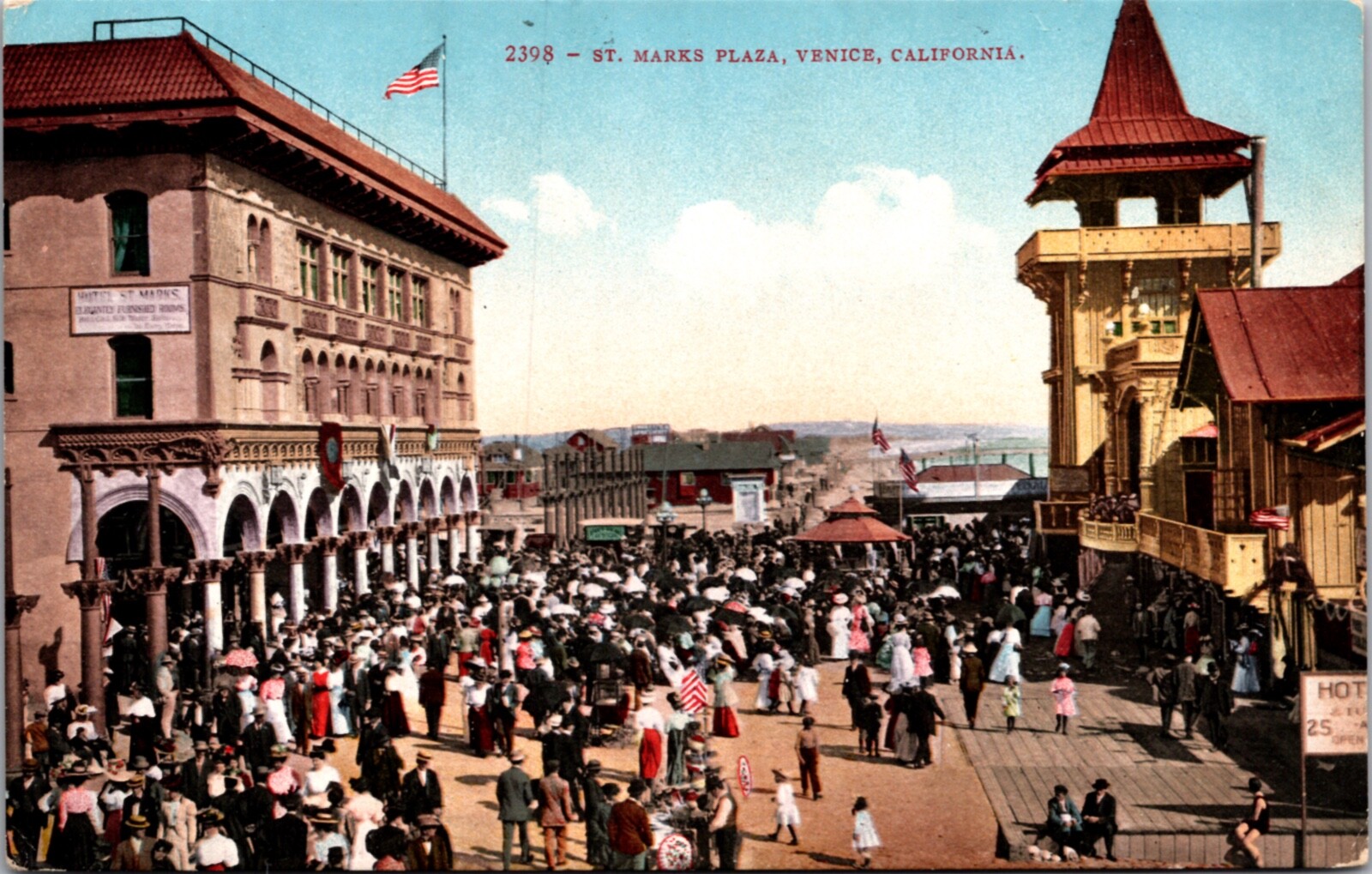 Postcard St. Marks Plaza in Venice, California