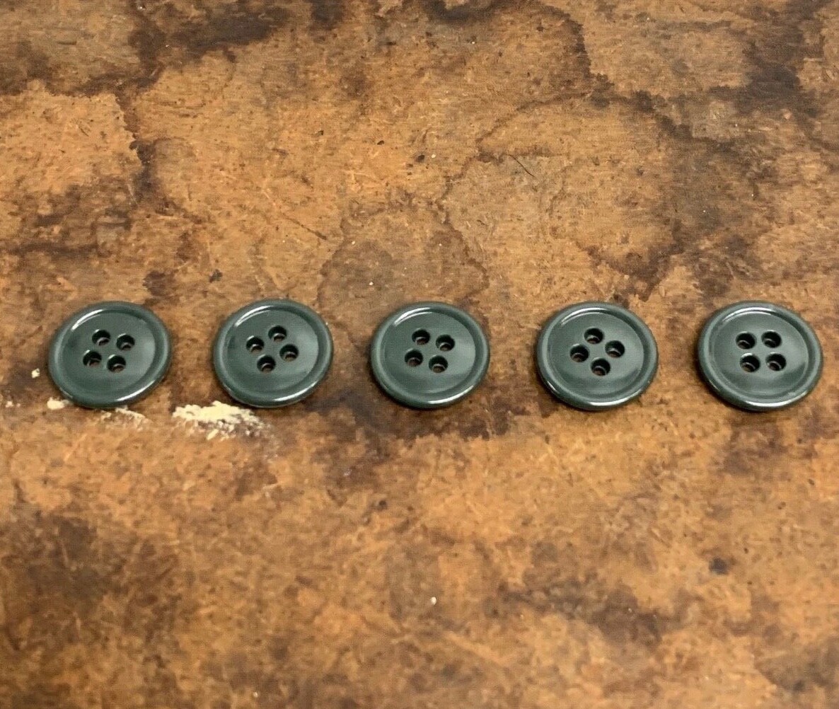(5) NOS US Army / Military OD Buttons / 3/4 inch, 1960s, R-49 (5) NOS US Army / Military OD Buttons / 3/4 inch, 1960s, R-49