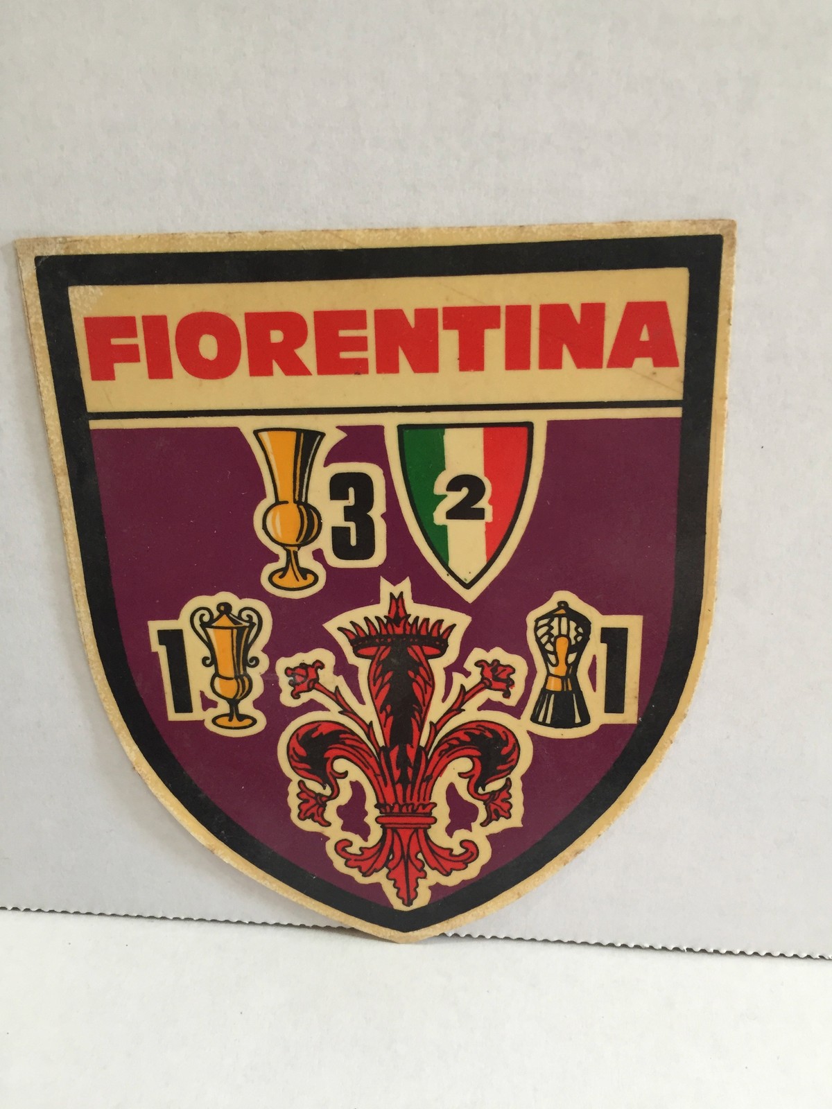 Vintage Calcio ADESIVO CELEBRATIVO FIORENTINA anni 70