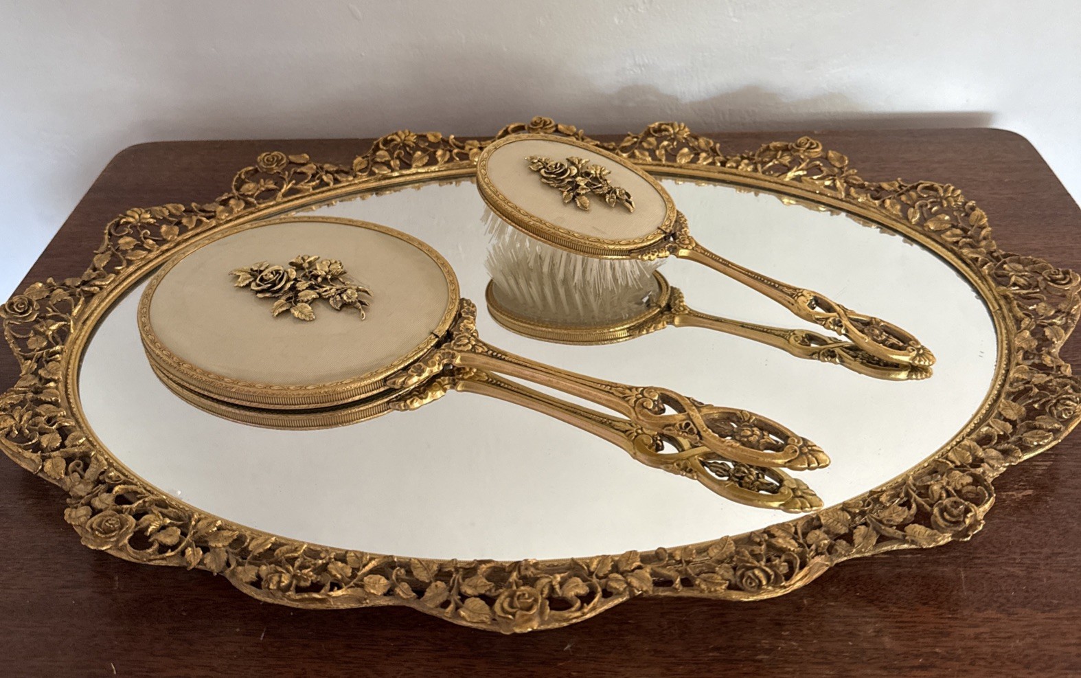 Vintage Matson 3 Piece Set - Mirror Brush Hand Mirror