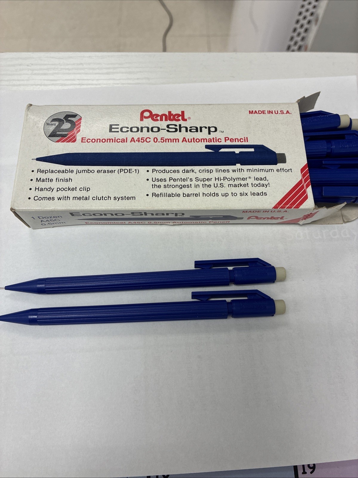 12 Vintage Pentel A45c Blue Automatic Pencils 